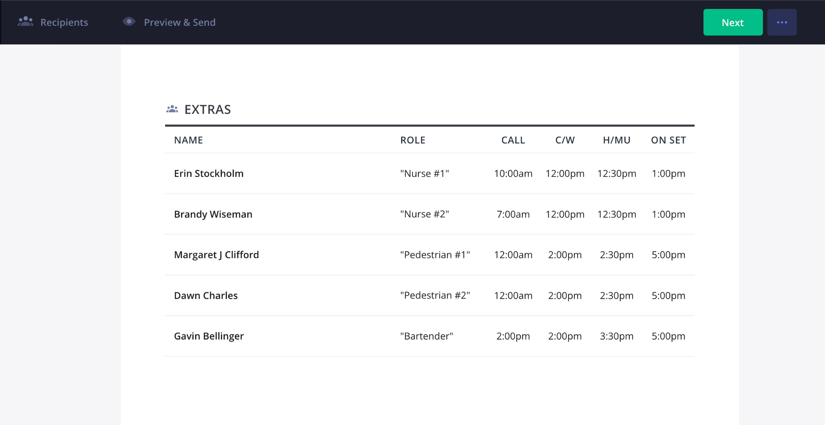 How to Make a Call Sheet Include Extras